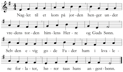 Naglet til et kors på jorden