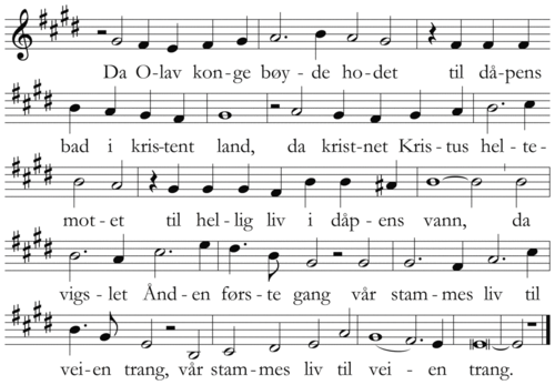 Da Olav konge bøyde hodet